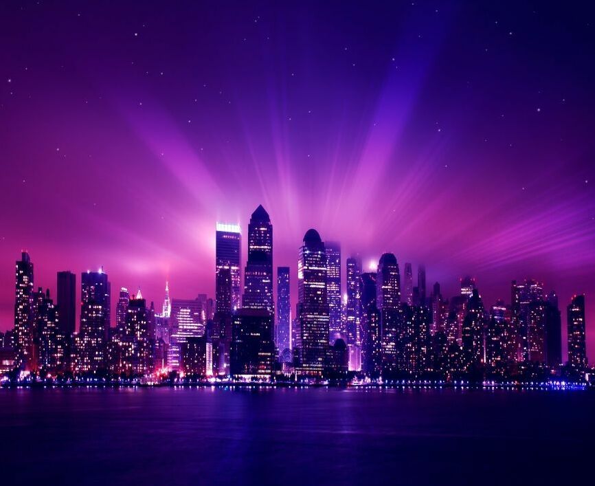 Картина на холсте Неоновый город, арт hd2098701